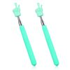 2 Pcs Telescopic Teachers Pointer for Classroom, Extendable Hand Pointer Finger Pointer Stick, Retractable Classroom Pointer for Elementary School Kindergarten Teacher, Classroom Supplies(Green)