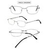 VEVESMUNDO Folding Reading Glasses Lightweight Rectangular Metal Frame Pocket Foldable Readers with Case