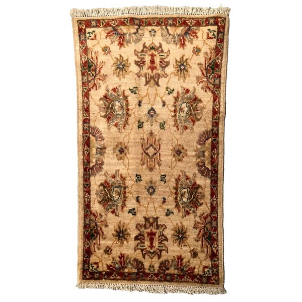 98 x 54 cm | Vintage Handmade Afghan Carpet Door Mat, Small Oriental Wool Rug