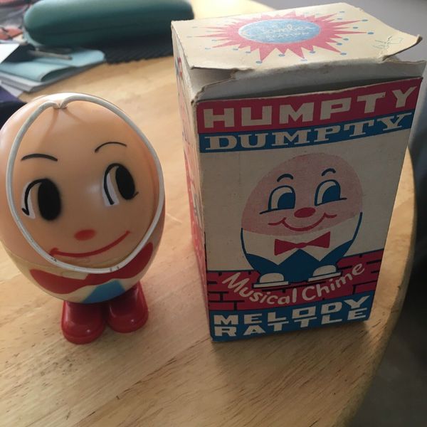 Humpty Dumpty ,Musical Chime Melody Rattle 1960S With Box Rare Now.