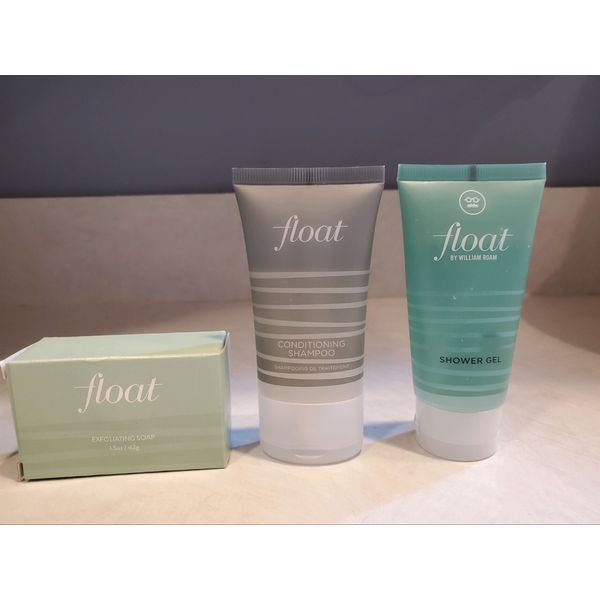 William Roam FLOAT Condition Shampoo Shower Gel Exfoliating Bar Soap Travel Size