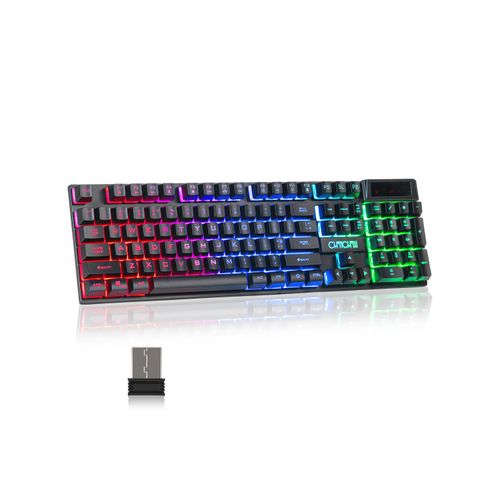 CHONCHOW Wireless Gaming Keyboard, 104 Key Rechargeable Rainbow LED Light Up Wireless Keyboard, for PC PS4 PS5 Xbox One Laptop, Teclado inalámbrico, (G221e)