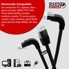 rhinocables RJ45 Network Cable Straight to Right Angle DOWN 90 Degree CAT5e Ethernet Network Lead (2m)