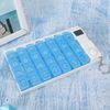 Electronic Pill Timer Reminder Dispenser 7 Day Pill Case, Electronic Pill Timer Reminder Automatic Medication Reminder Dispenser Pill Storage Box (Blue)