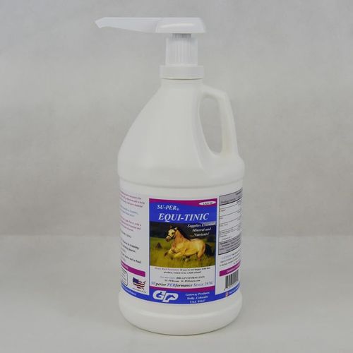 SU-PER Equi-Tinic Horse Minerals Supplement - Essential Minerals and Nutrients for Healthy Blood Cells & Energy - 1/2 Gallon + Pump