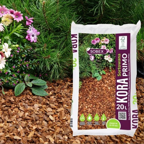 Wooden Bark Mulch for Garden Decorative Chippings 10-20mm Bag 20l Landscaping