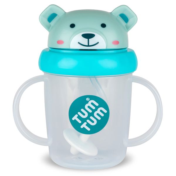 TUM TUM Tippy Up Free Flow Sippy Cup (No Valve), Sippy Cup for Toddlers, 200ml, BPA Free (Boris Bear S3)