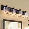 Modern 4-Lights Crystal Wall Sconces Bathroom Vanity Wall Lamp Over Mirror