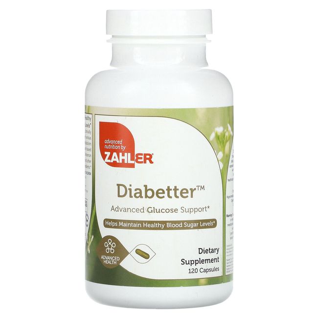 Zahler Diabetter Advanced Glucose Support 180 Capsules Dairy-Free, Gluten-Free,