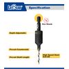 LaBear (#14) Countersink Drill Bits with Replaceable HSS Drill, 1/4" Hex Quick-Change Bits, Adjustable Low Friction Depth, Counter Sink bits for Woodwork
