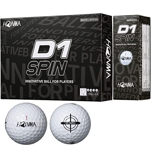 Honma Golf Ball D1 D-1 SPIN Spin 2023 2 Piece Soft Flying Distance Golf Balls 1 Dozen 12 Balls Costa Honma Honma Honma / 1 Dozen (12 Balls) / White