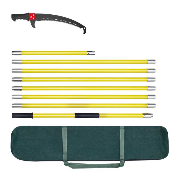 Manual Pole Saw Extendable Pole Tree Pruner 3.84-26.25 ft 65Mn Steel Blade