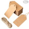 Brown Price Tags with String | Kraft Luggage Tags | Craft Labels | Paper Gift Tags Labels | DENSCO 100 Pcs 7 X 4 Cm with Jute String DIY for Wedding Gifts | Thanksgiving | Diwali | Easter | Eid