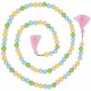 HL Easter Spring Decor - Pastel Wood Bead Beaded Tassel Garland 6ft