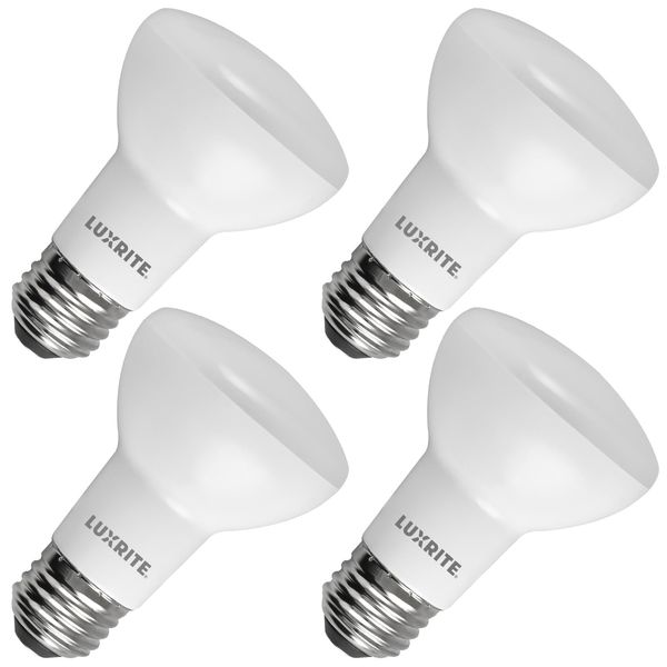 LUXRITE BR20 LED Bulb, 45W Equivalent, 6500K Daylight, Dimmable, 460 Lumens, R20 LED Flood Light Bulb 6.5W, Energy Star, Damp Rated, E26 Base, Perfect for Recessed and Track Lighting (4 Pack)