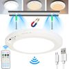 Magnetic Motion Sensor Ceiling Light Rechargeable LED Flush Shower Closet Light