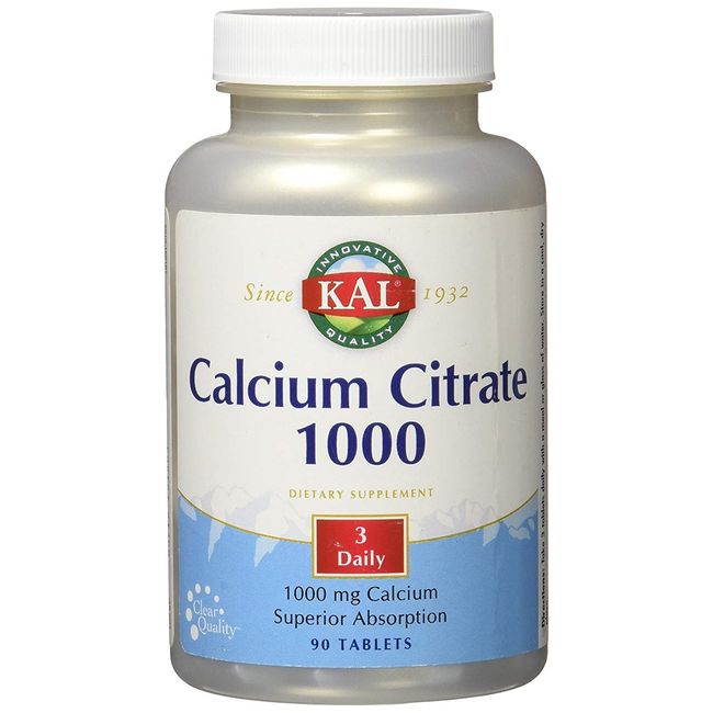 Kal Calcium Citrate 1000 Tablets 180 Tablets, 1 Pack