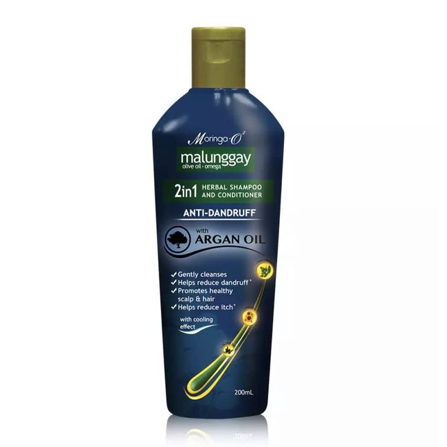 Moringa-O2 Herbal Anti-Dandruff Shampoo & Conditioner with Argan Oil 2-in-1, 200mL