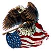 Eagle with Flag Pole American Flag Decal Sticker (18" x 18")