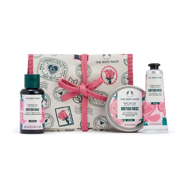 The Body Shop Bloom & Glow British Rose 3-Pieces Mini Gift Set, 30 milliliters