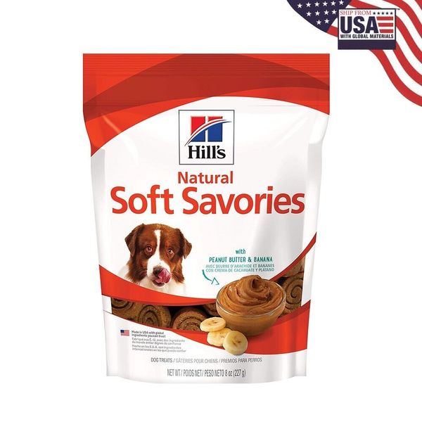 Hill's Soft Dog Treats, Soft Savories with Peanut Butter & Banana Dog Snacks,...