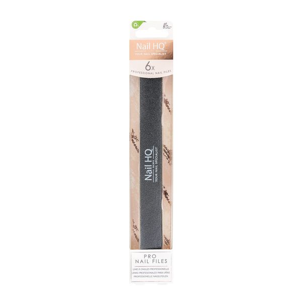 NAIL HQ Professional Nail Files x 6,Black