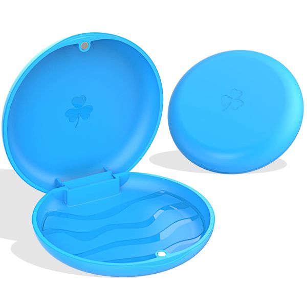 ARGOMAX Aligner and Retainer Case - 2 Piece Mouth Guards Travel Cases, Braces Box, Orthodontic Box - Blue.