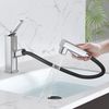 Pull Out Single Hole Bathroom Faucet, 3 Spray Mode Single Handle Bathroom Faucet