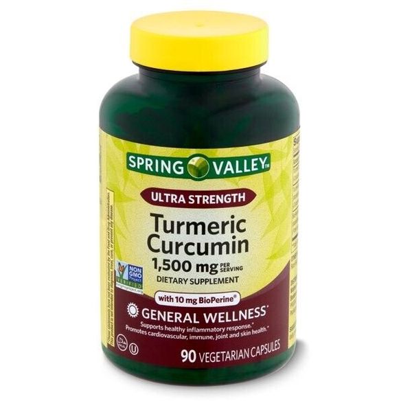 NEW Spring Valley Turmeric Curcumin Dietary Supplement, 1,500 mg, 90 ct