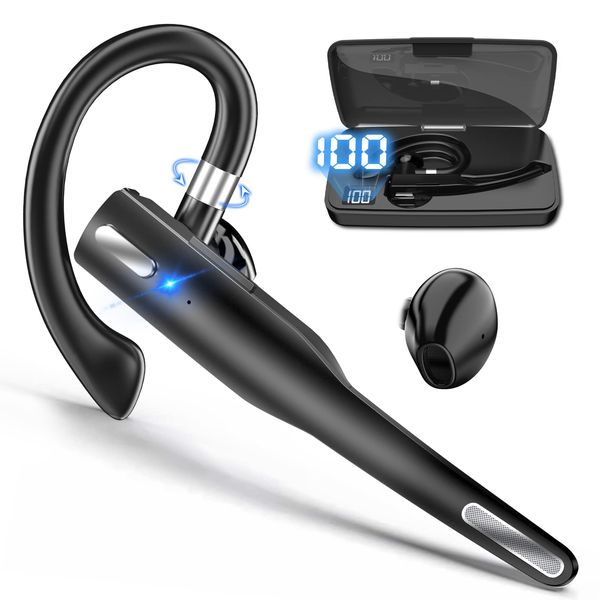 2023 Creative Design Bluetooth 5.3 Headset, Earphone, Wireless Microphone, 800 mAh Charging Case Included, Built-in Microphone, Type-C Rapid Charging, Siri Compatible, CVC 8.0 Noise Cancelling, Left