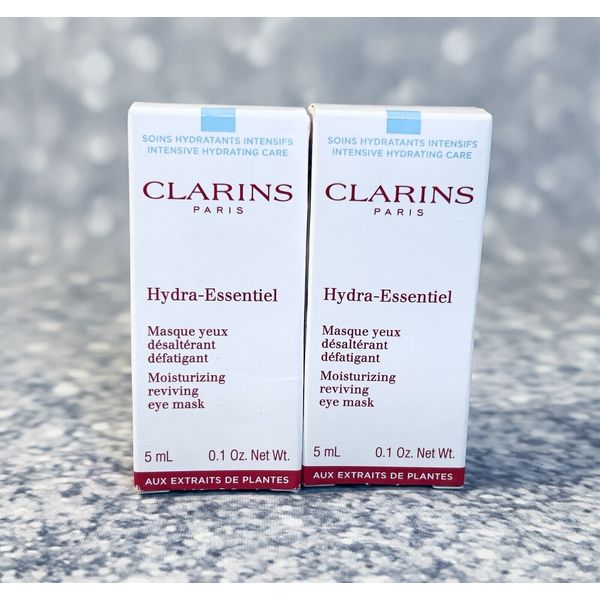 NIB x2 CLARINS Hydra-Essentiel Moisturizing Reviving Eye Mask ~ 0.10 oz Each