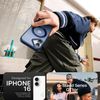 QTlier for iPhone 16 Case, 360° Rotatable Ring Stand, Raised Camera Frame, Shockproof Case Compatible with MagSafe, Case for iPhone 16, Translucent Blue
