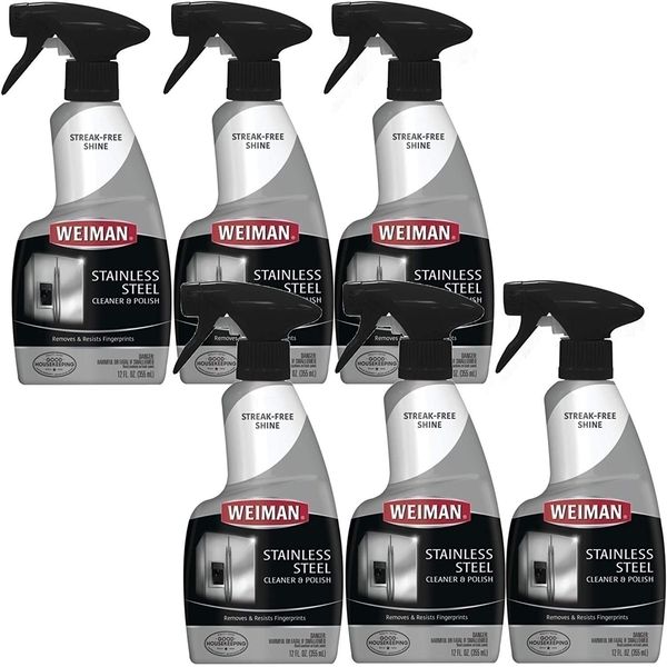 Weiman Stainless Steel Cleaner & Polish Trigger Spray, 4PACK (88 oz toal)