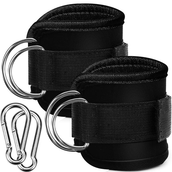 XYUXWLG Ankle Straps for Cable Machines Attachments 2 Pcs Gym Ankle Strap Padded Support Adjustable D Rings, for Kickbacks, Glute Workouts, Leg Extensions, Booty Hip Abductors Exercise