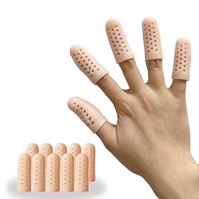 10Pcs Silicone Gel Finger Cots Breathable Finger Protectors for Finger Cracking