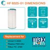 Hurricane Replacement Spa Filter Cartridge for PSD125U and Unicel C8325, 2 Pack