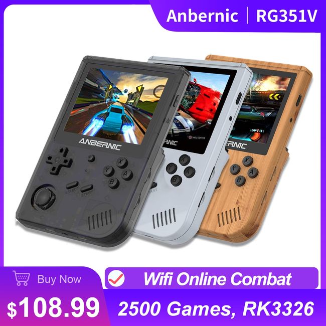 ANBERNIC RG351V 3.5 Inch Screen Linux OS Handheld Game Console (Gray) 16GB