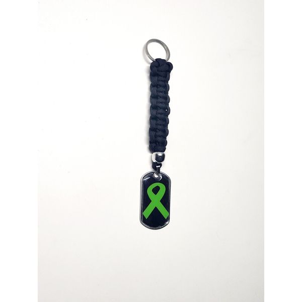 Mental Health Awareness Keychain Souvenir Backpack Accessory Green Ribbon