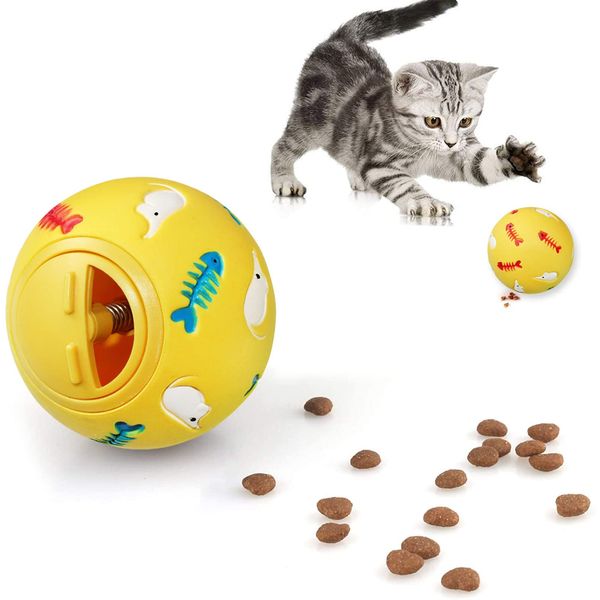 jiuhao Cat Treat Ball,Cat Food Ball Toys,Cat Ball Slow Feeder Toy,Cat Food Dispenser Interactive Puzzle Ball Toy for Indoor Cats Training Brain Stimulation Toy