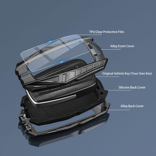 Zinc Alloy Key Fob Cover Compatible with Toyota Camry/Corolla/RAV4 - Durable Protective Key Shell(A-Style)