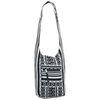 TPFBazaar Diamond Pattern Cotton Canvas Hippie Shoulder Bag - Black White