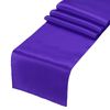 uxcell 2 Pcs Purple Satin Table Runner 12" x 108" Modern Solid Wedding Dining Birthday Party