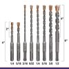 8PC SDS-plus Drill Bit Set 1/4"-1/2" Carbide Tip SDS Rotary Hammer Drill Bit Set