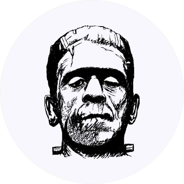 24 x 40mm Round 'Frankenstein' Stickers (SK00037192)