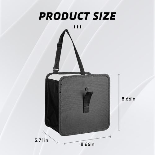 Tioollev Car Trash Can, Oxford Cloth Foldable Car Trash Bin Hanging, 1.85 Gallon Capacity Garbage Bag Organizer, Leak-Proof Waterproof Auto Storage Container (Medium)