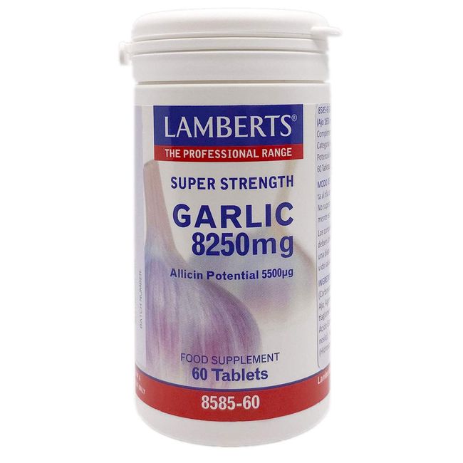 Lamberts 8585-60 Garlic 8250mg 60comp, Plastic, White