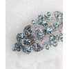Faship Gorgeous Aqua Blue Rhinestone Crystal Floral Hair Barrette Clip