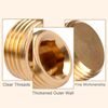 Atoplee 20pcs Brass External Thread Inner Hex Head Plug 1/8" 1/4" 3/8" 1/2" Internal Hex Thread Socket Pipe Plug Adapter Fitting [5pcs of Each Size]