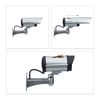 Relaxdays 3 x Dummy Camera Security Kit CCD Camera with LED Swivel Security Camera Outdoor Indoor Wireless