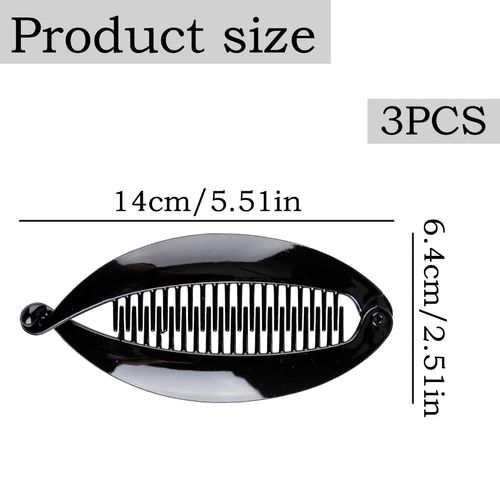 GroveEss 3PCS Banana Hair Clips,Combs Double Banana Clips,Ponytail Holder Clips Vintage Fishtail Clincher Combs Tool for Women Girls Thick Curly Hair Accessories Hair Styling Decor